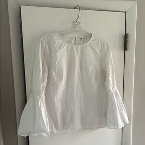 beachlunchlounge White Blouse with Flared Sleeves